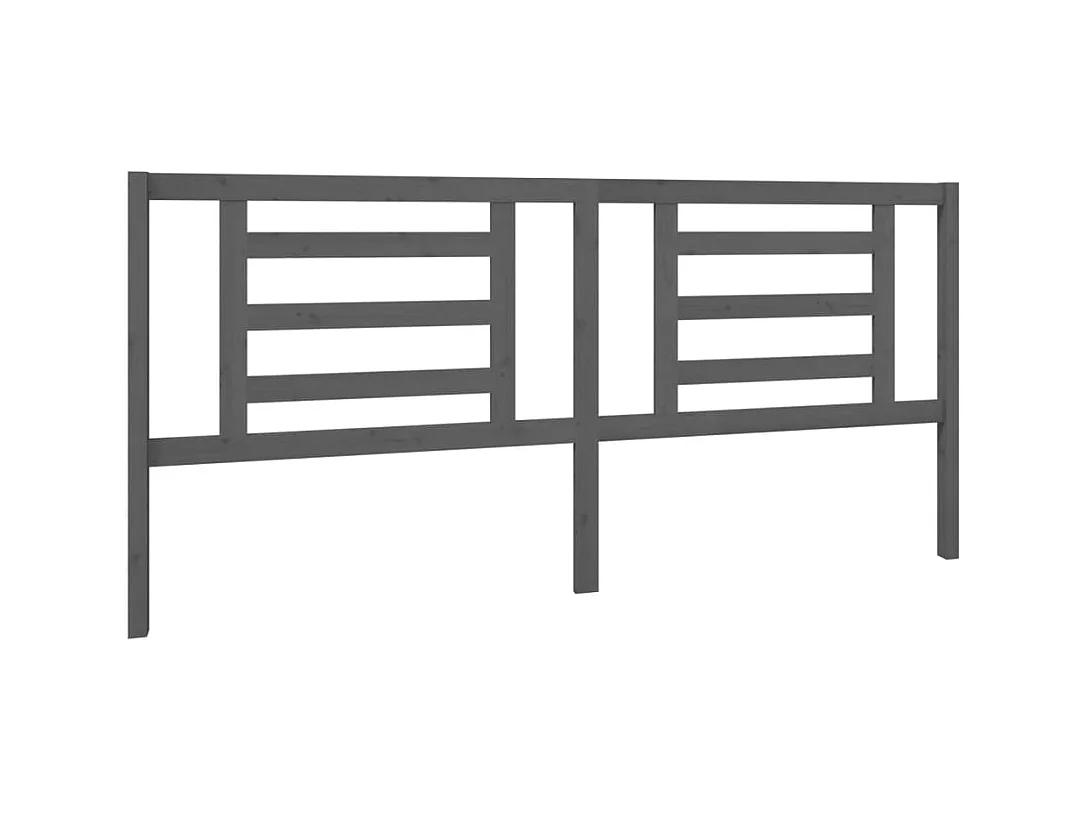 Tête de lit Gris 206x4x100 cm Bois de pin massif