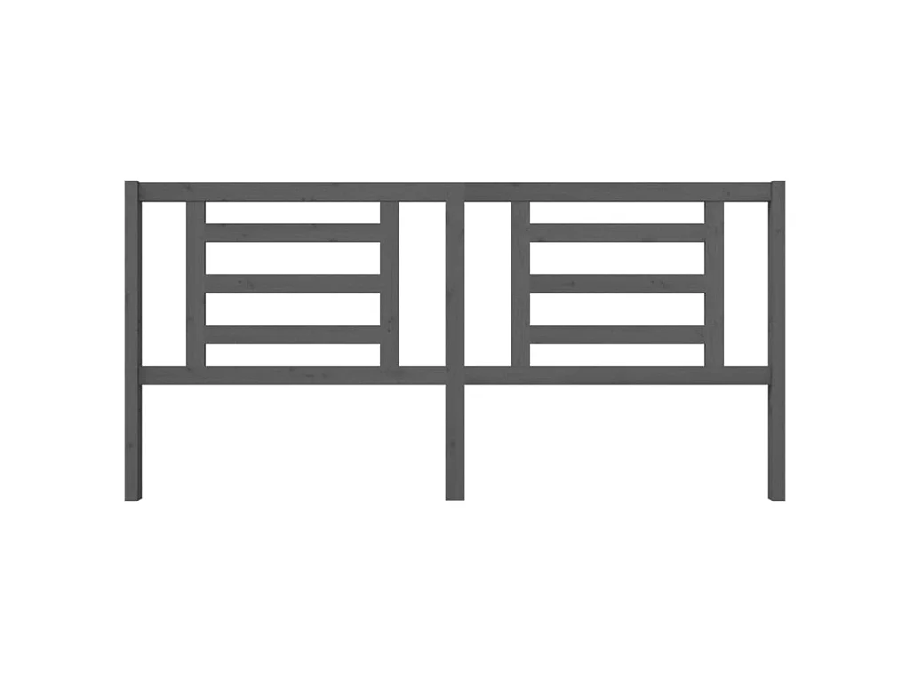 Tête de lit Gris 206x4x100 cm Bois de pin massif