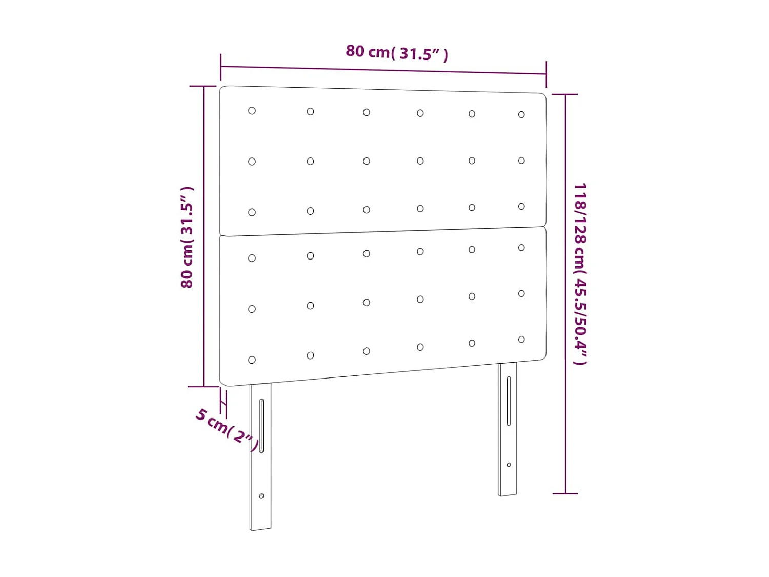 Cabeceiras 2 pcs preto 80x5x78/88 cm couro sintético