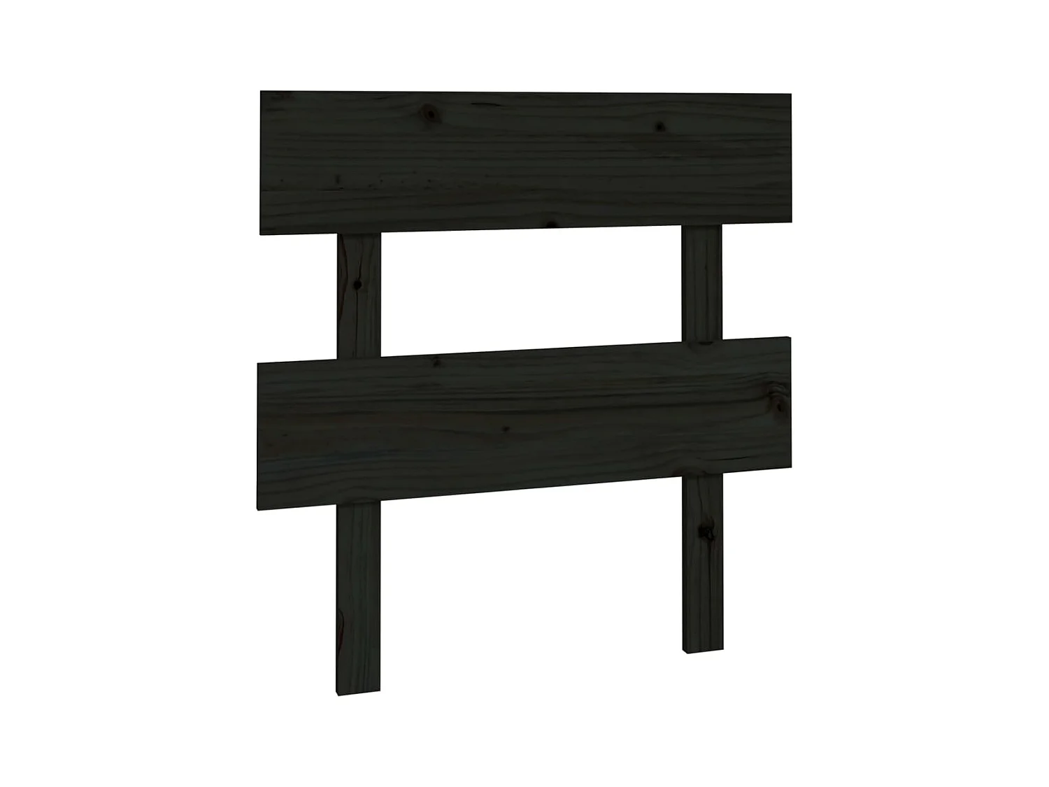 Testiera Nera 93,5x3x81 cm Legno di pino massiccio