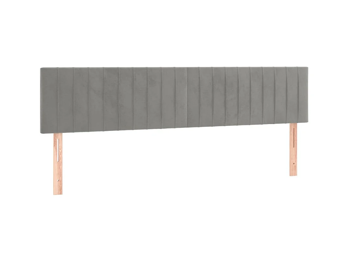 Têtes de lit 2 pcs Gris clair 80x5x78/88 cm Velours