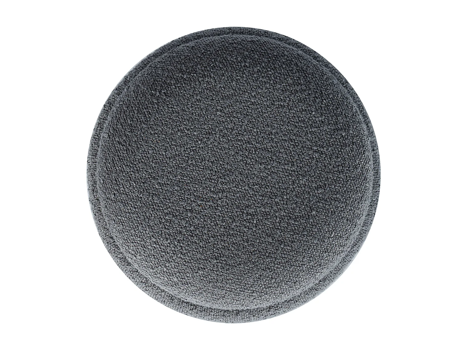 Tabouret bas coffre de rangement en tissu bouclette et métal doré - Gris - ESDALO