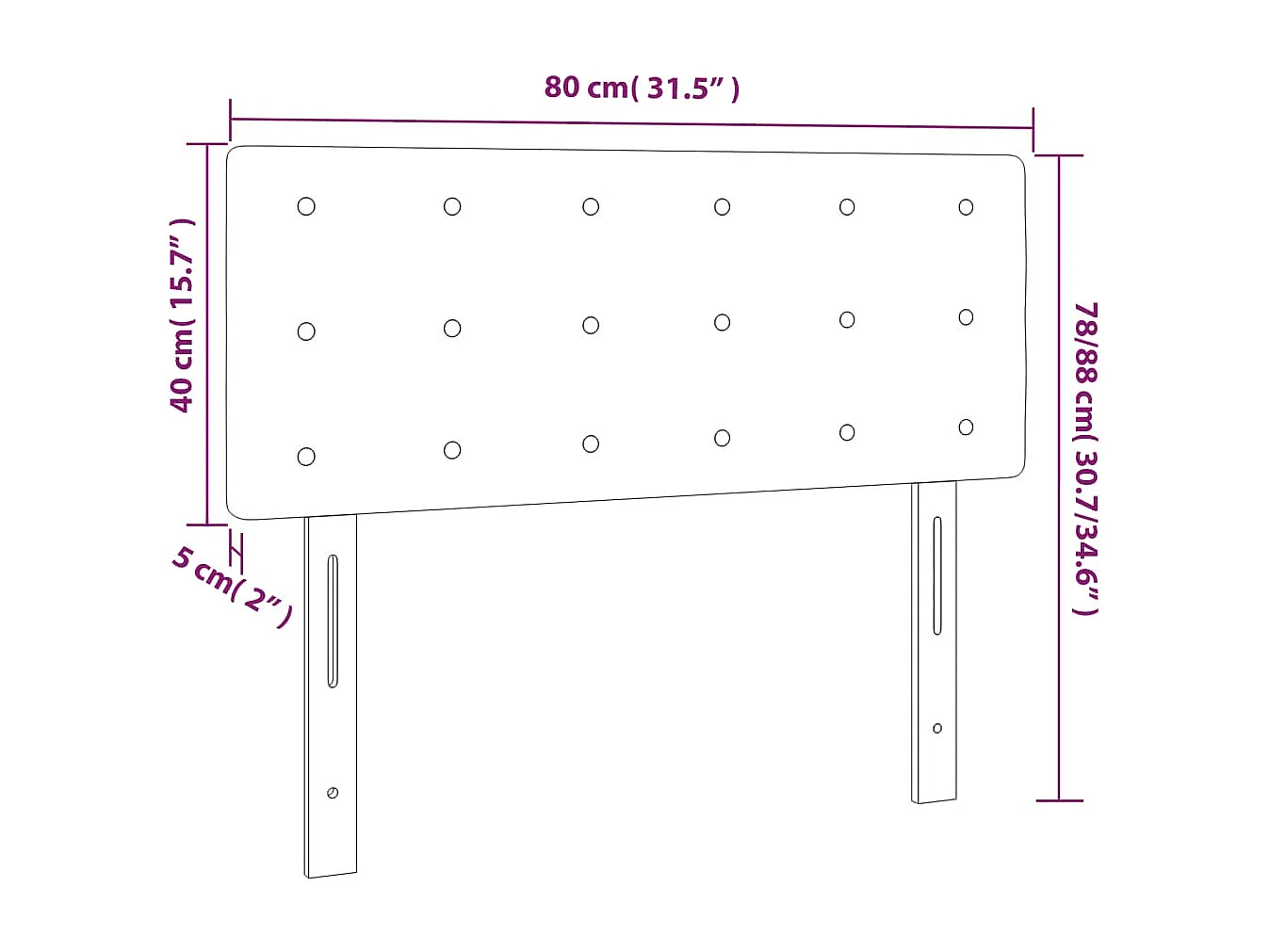 Tête de lit Gris foncé 80x5x78/88 cm Velours