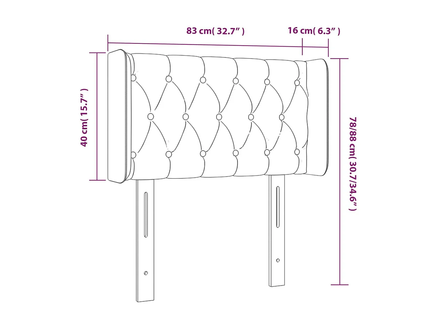 LED-hoofdbord Lichtgrijs 83x16x78/88 cm Stof