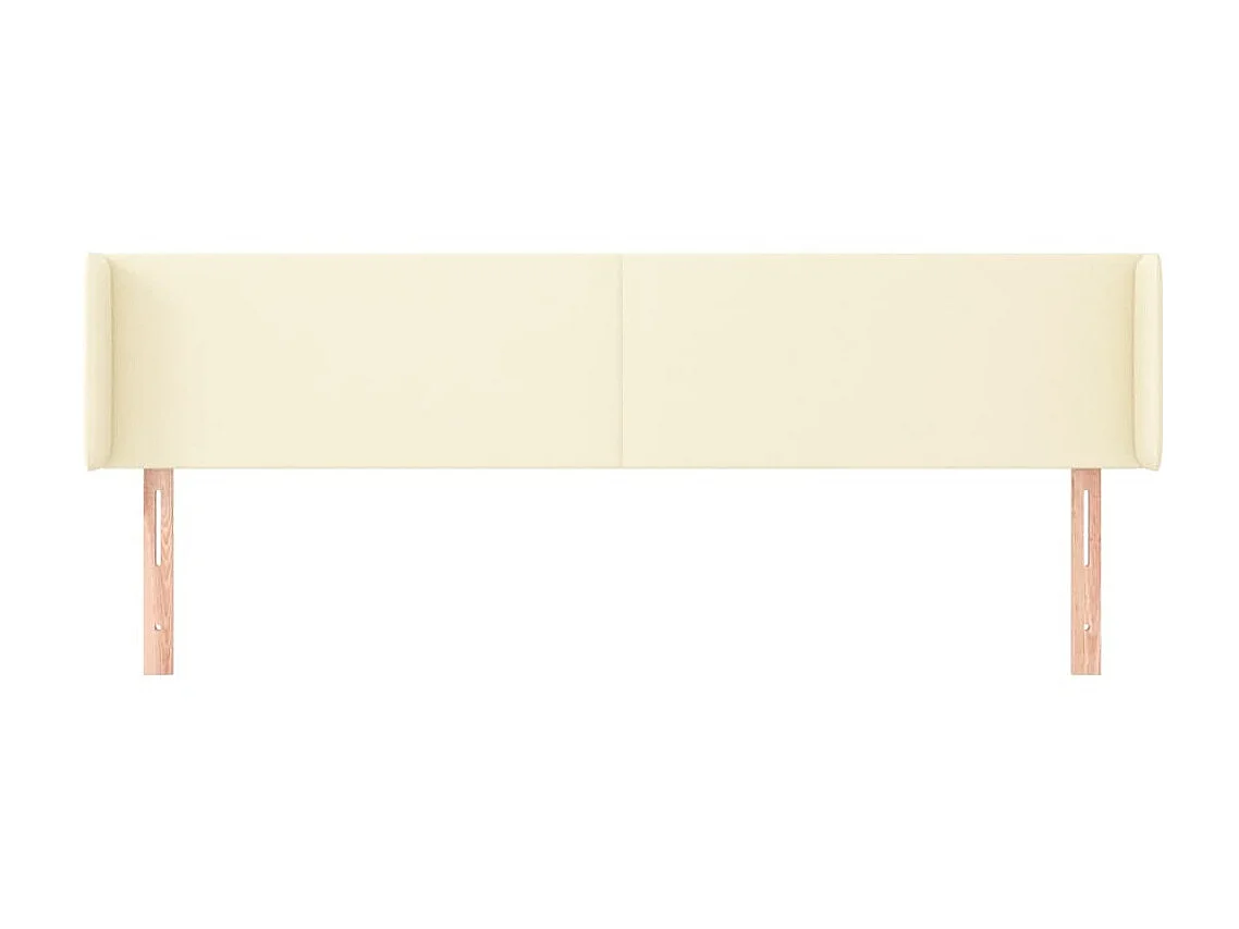 Testiera con orecchie Crema 203x16x78/88 cm Ecopelle