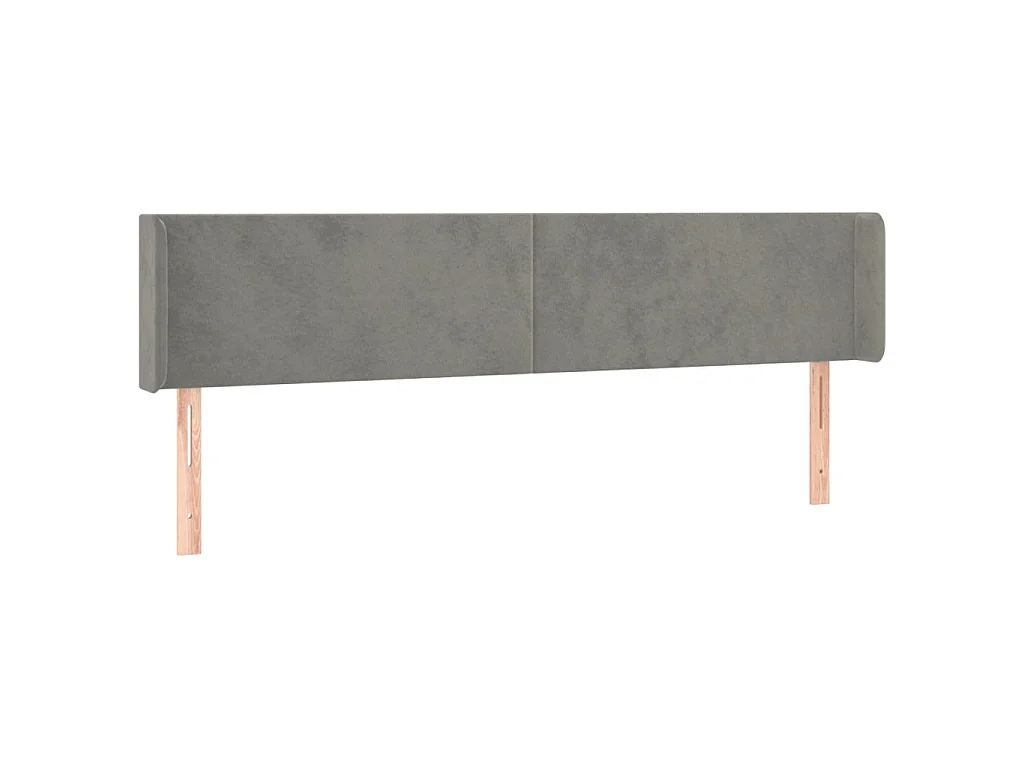 Tête de lit à LED Gris clair 203x16x78/88 cm Velours