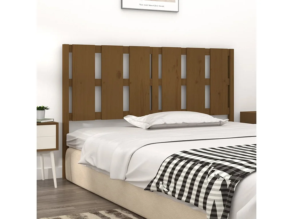 Tête de lit Marron miel 155,5x4x100 cm Bois massif de pin