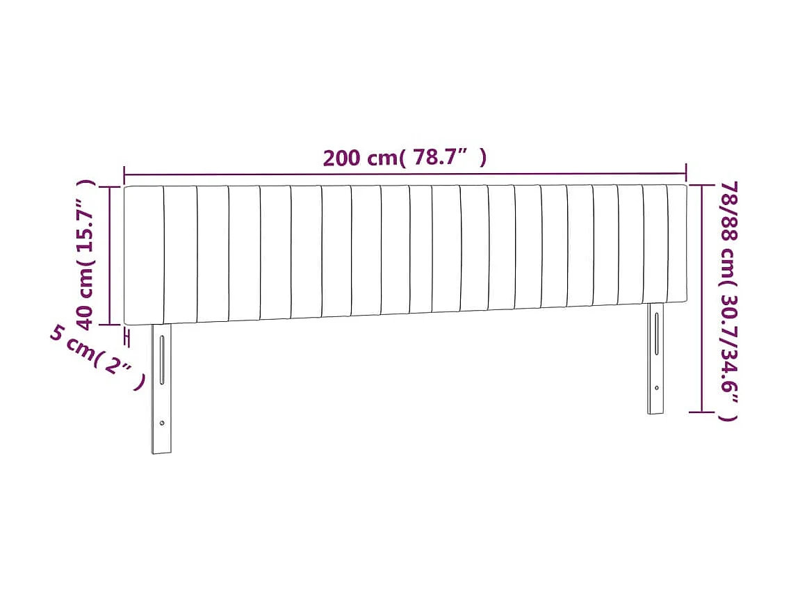 Cabeceros 2 uds Crema 100x5x78/88 cm Tela