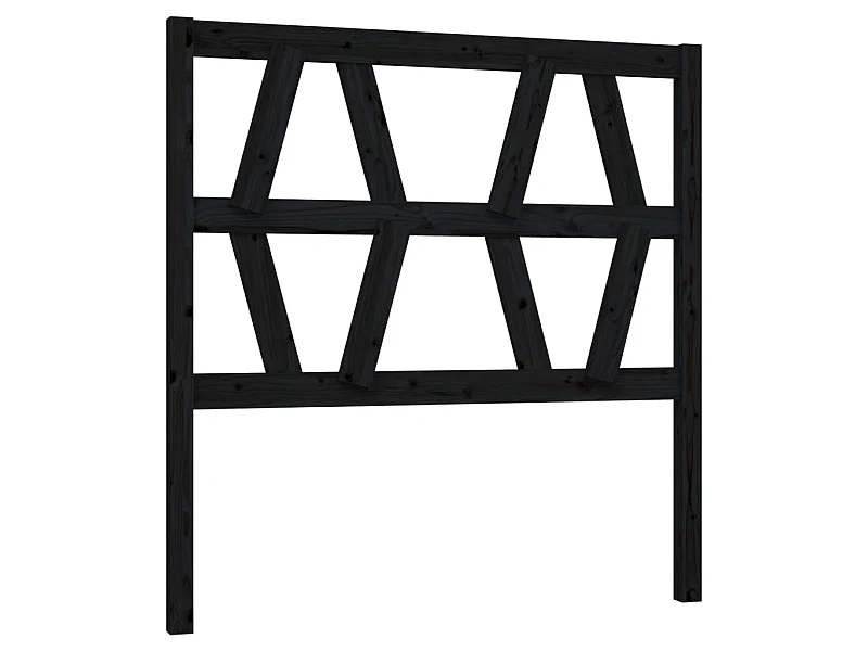 Tête de lit Noir 81x4x100 cm Bois massif de pin