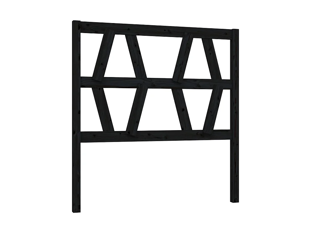 Kopfteil Schwarz 81x4x100 cm Massives Kiefernholz