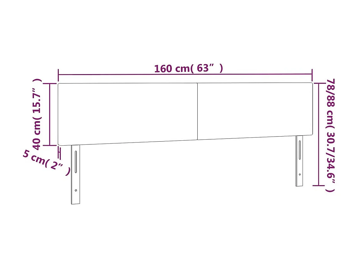 Cabecero LED Crema 160x5x78/88 cm Polipiel