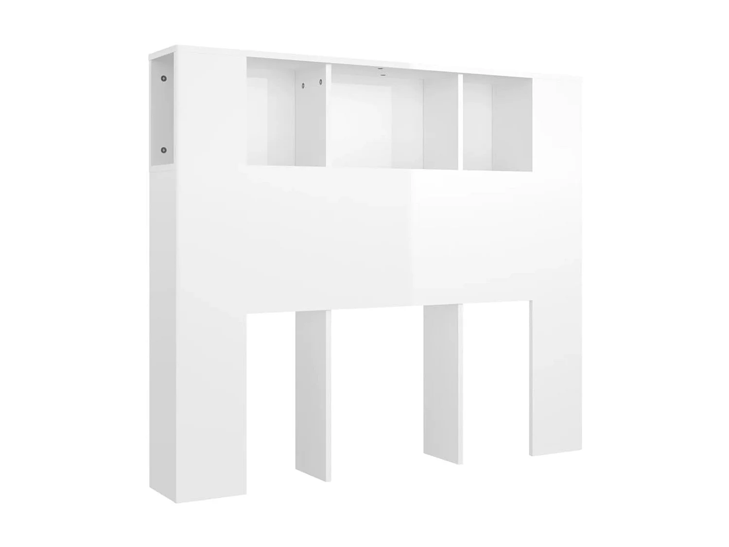 Armário de cabeceira branco brilhante 120x18,5x104,5 cm