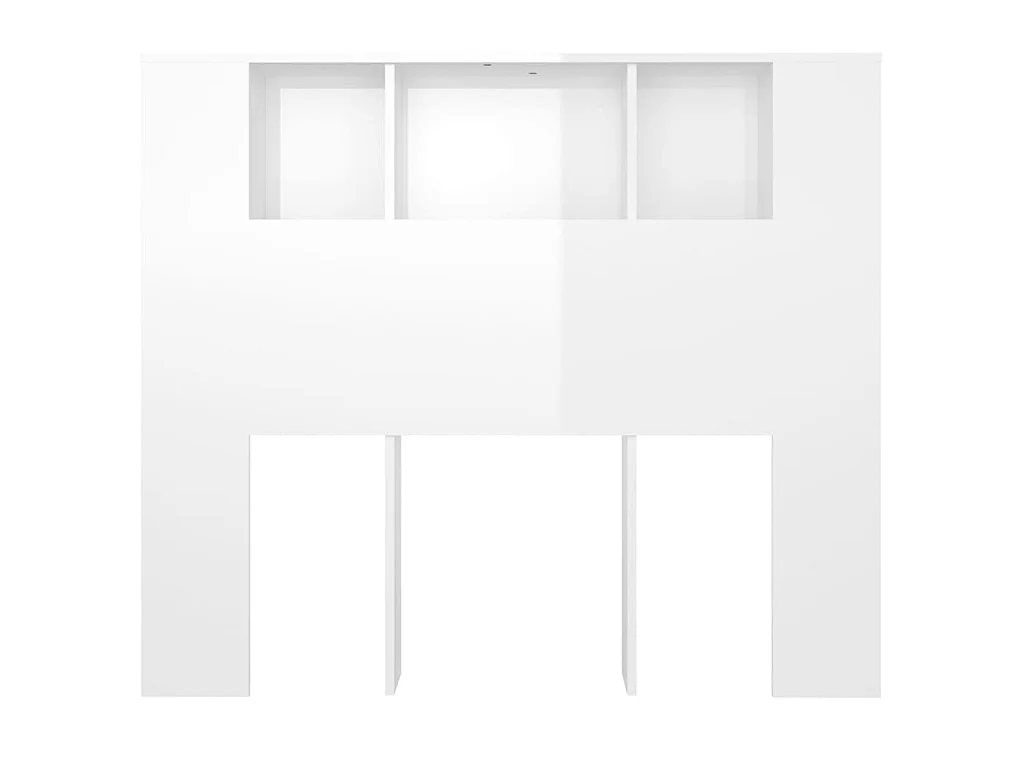 Armário de cabeceira branco brilhante 120x18,5x104,5 cm