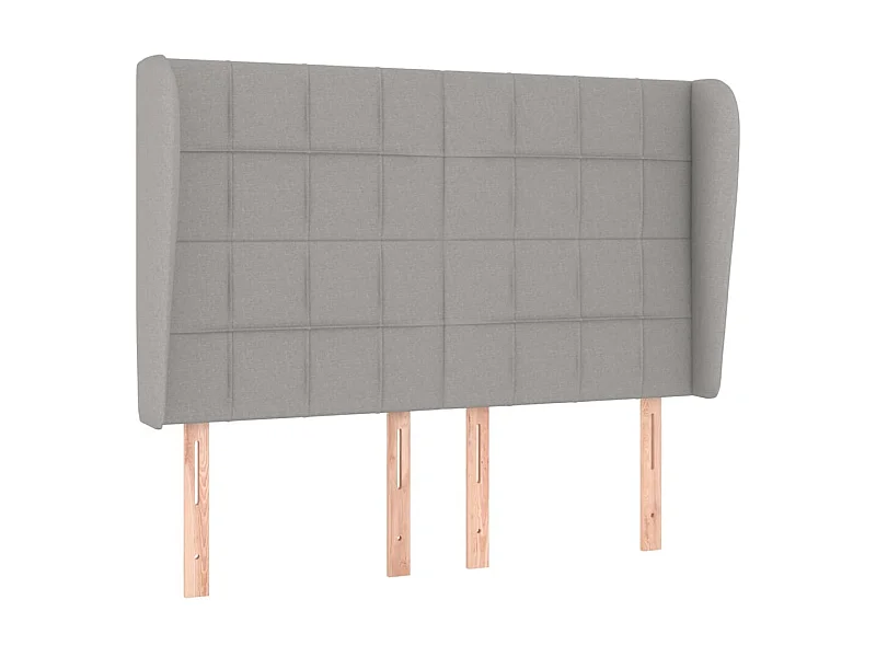 Testiera con orecchie Grigio chiaro 147x23x118/128 cm Tessuto