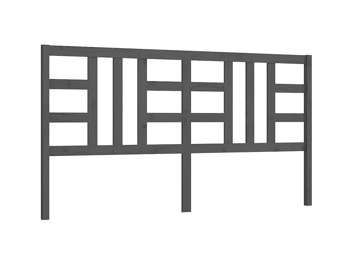 Tête de lit Gris 206x4x100 cm Bois massif de pin