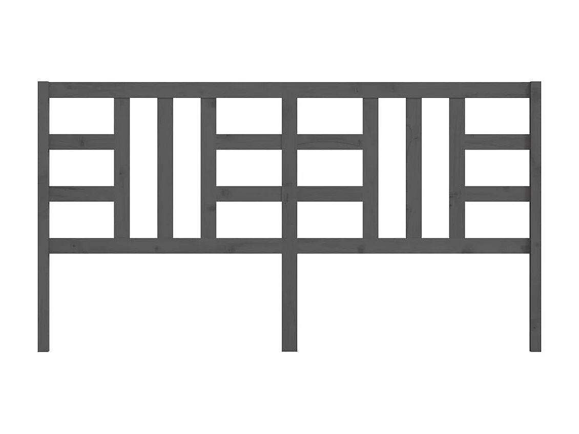 Tête de lit Gris 206x4x100 cm Bois massif de pin