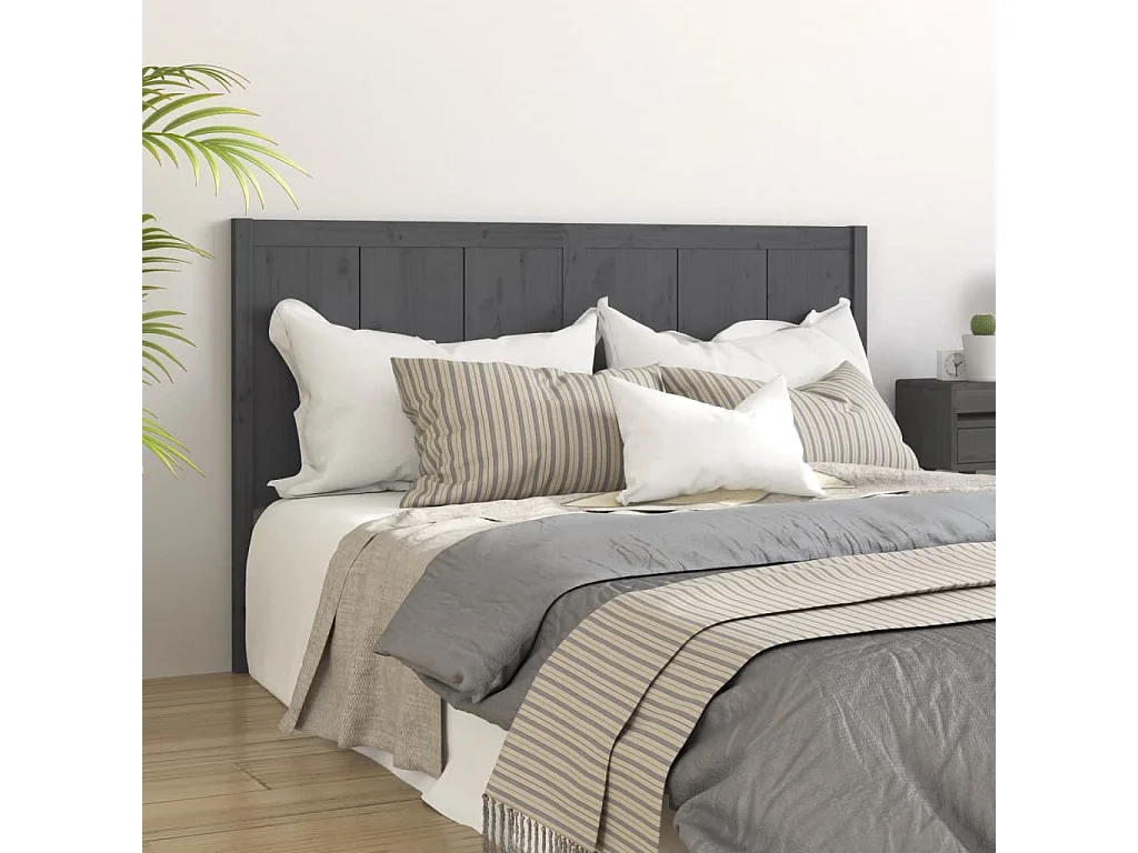 Tête de lit Gris 125,5x4x100 cm Bois massif de pin