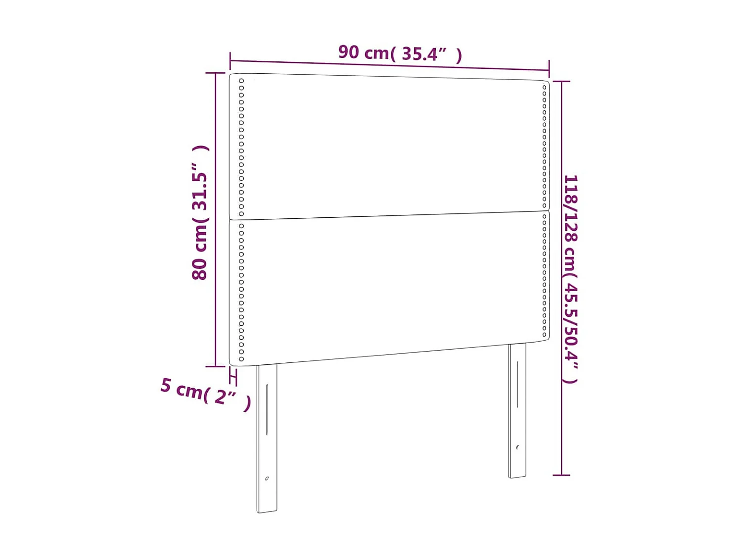 Têtes de lit 2 pcs Gris clair 90x5x78/88 cm Velours