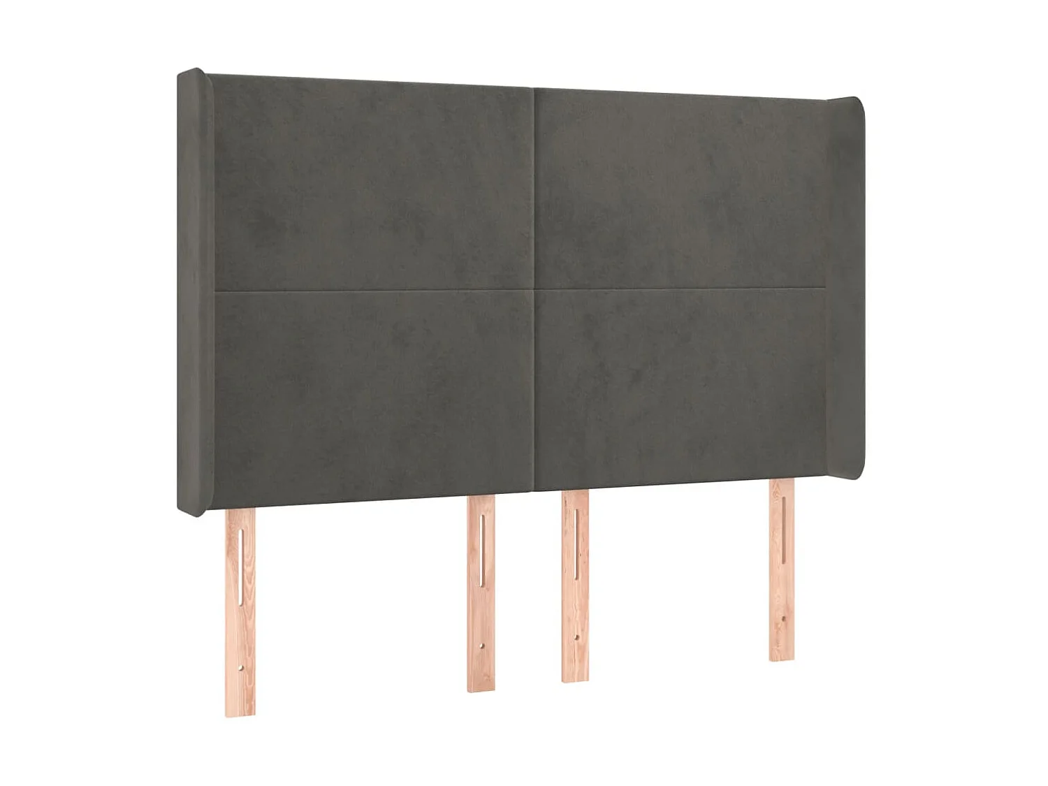 Cabeceira LED Cinza escuro 147x16x118/128 cm Veludo