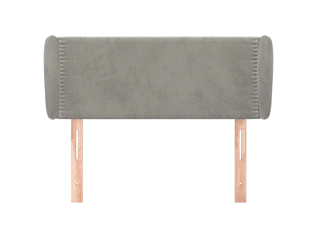 Tête de lit avec oreilles Gris clair 93x23x78/88 cm Velours