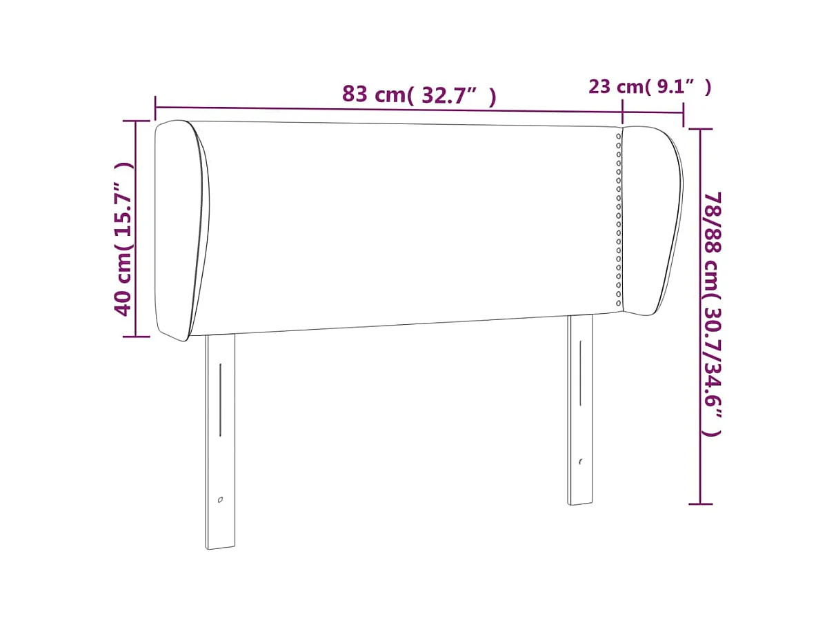 Tête de lit avec oreilles Blanc 83x23x78/88 cm Similicuir
