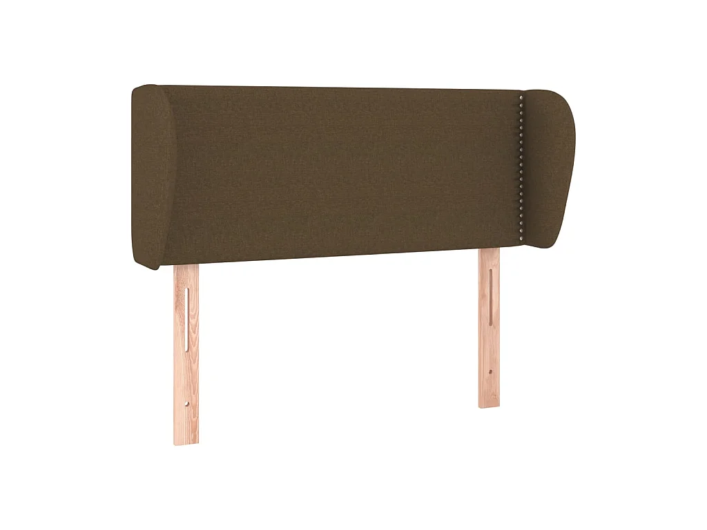 Tête de lit avec oreilles Marron foncé 103x23x78/88 cm Tissu