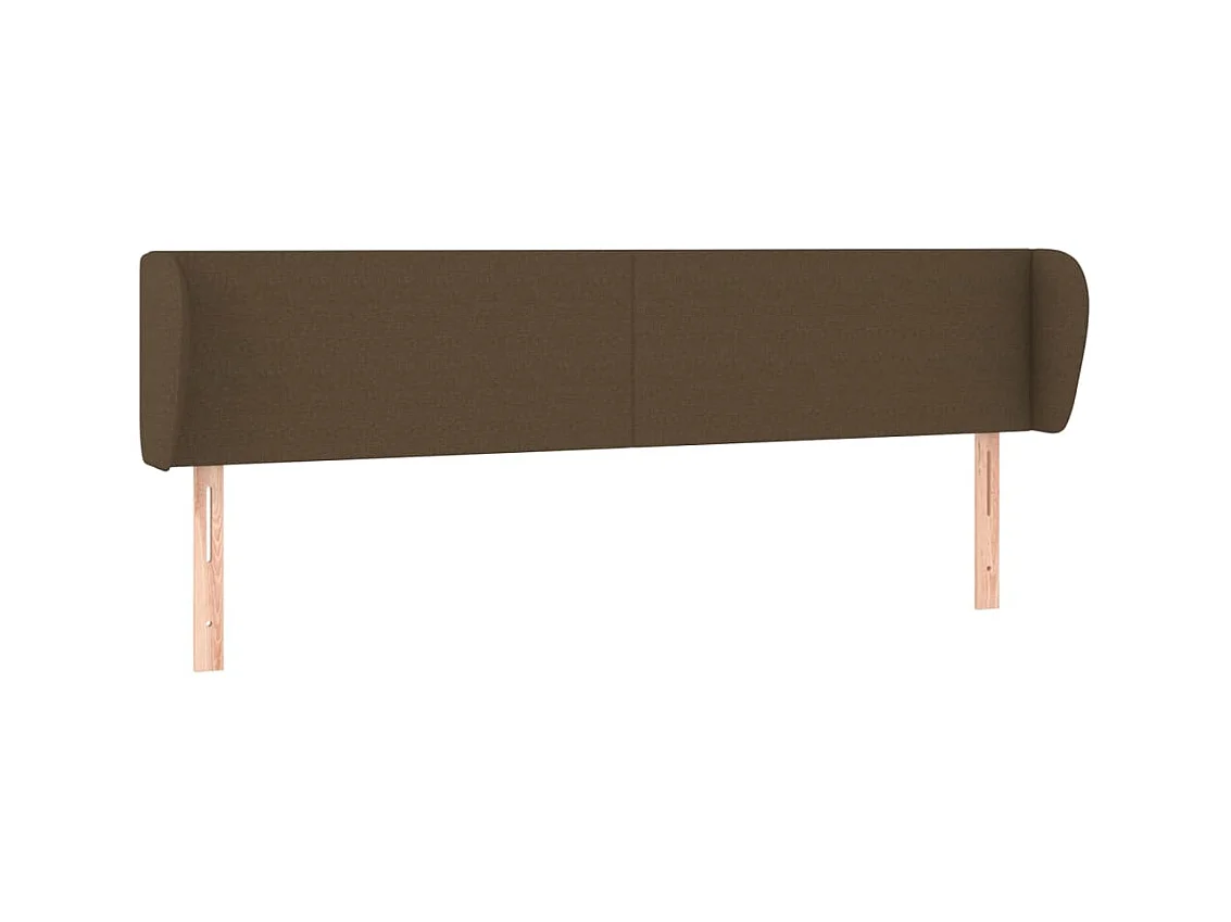 Tête de lit avec oreilles Marron foncé 163x23x78/88 cm Tissu