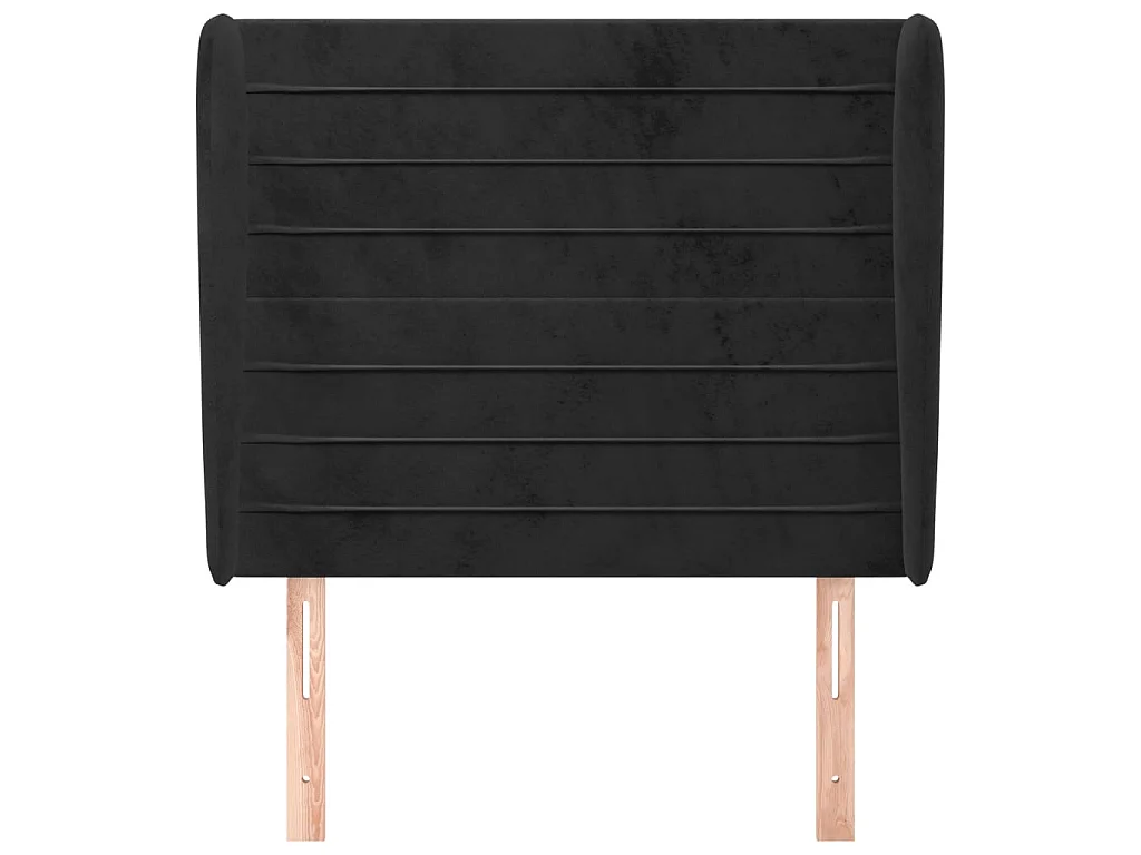 Hoofdbord met oren Zwart 83x23x118/128 cm Fluweel
