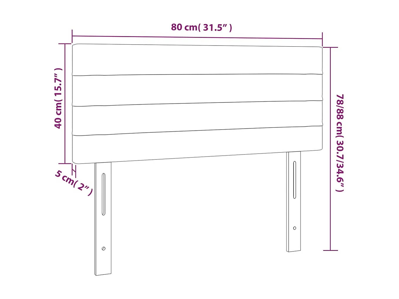 Tête de lit à LED Gris clair 80x5x78/88 cm Tissu