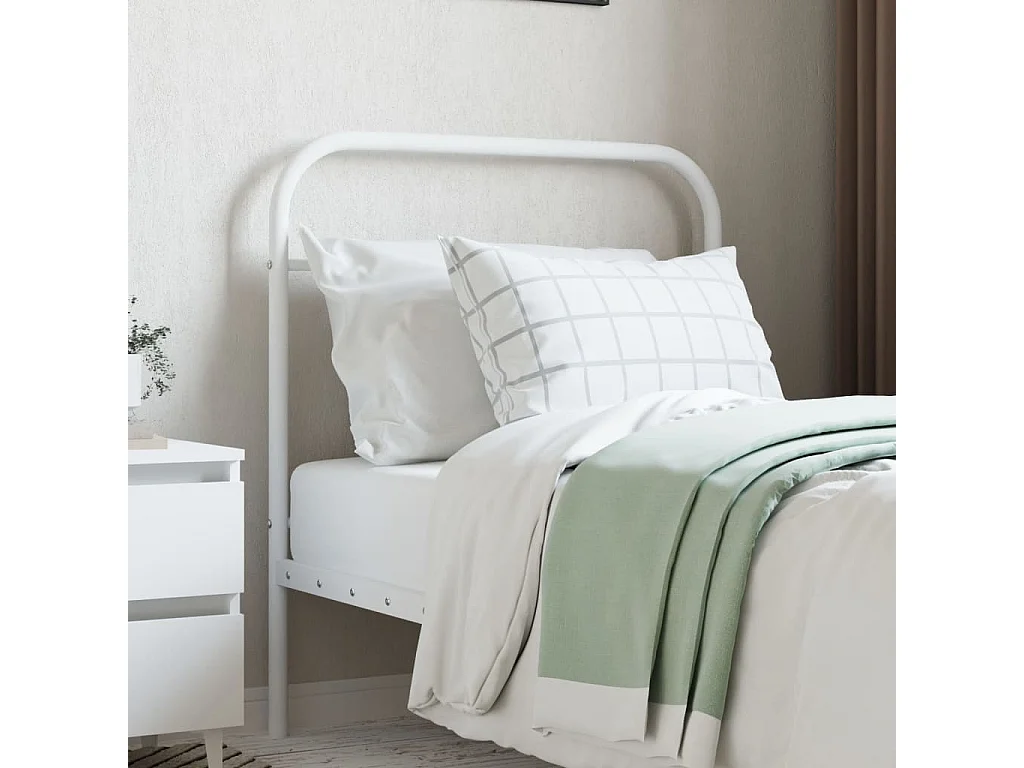 Tête de lit métal blanc 80 cm