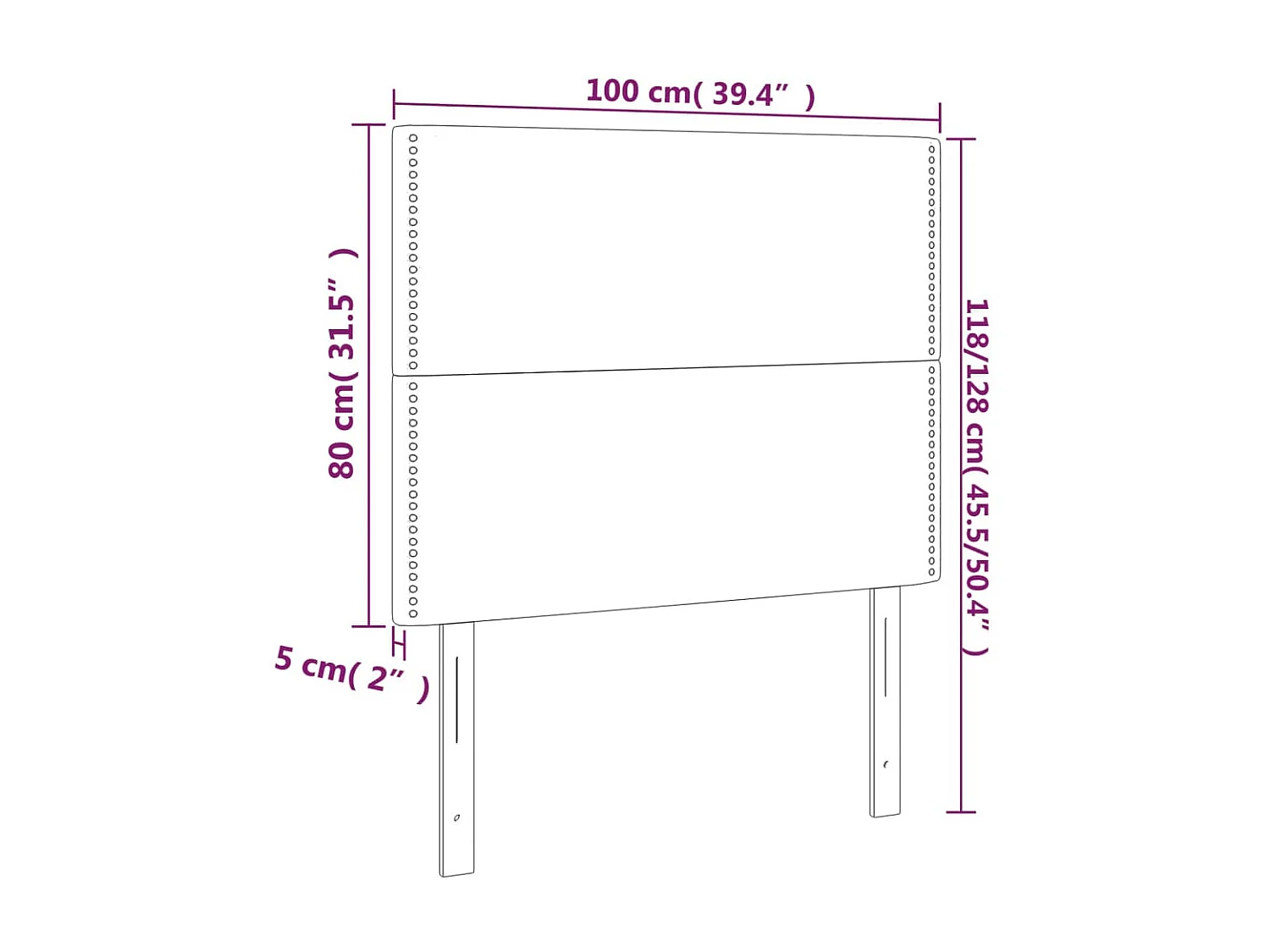 Cabecero LED Gris oscuro 100x5x118/128 cm Terciopelo