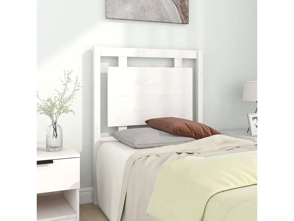 Tête de lit Blanc 80,5x4x100 cm Bois massif de pin