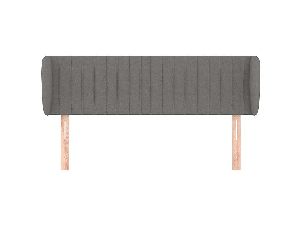 Tête de lit avec oreilles Gris foncé 147x23x78/88 cm Tissu