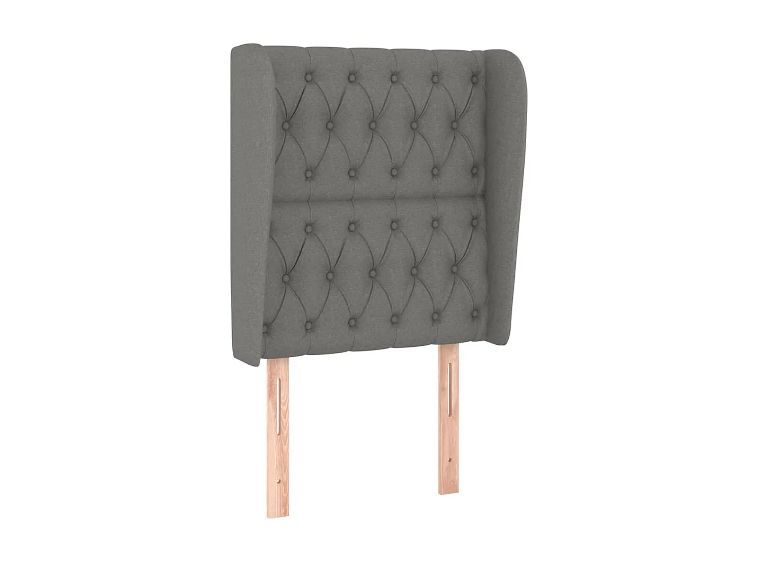 Tête de lit avec oreilles Gris foncé 83x23x118/128 cm Tissu