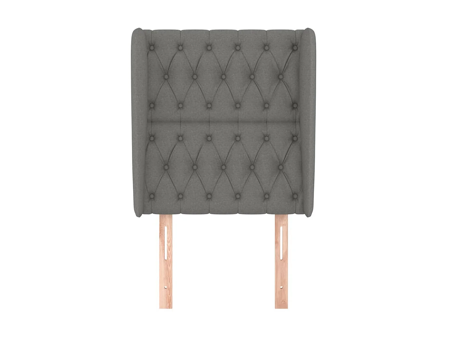 Tête de lit avec oreilles Gris foncé 83x23x118/128 cm Tissu