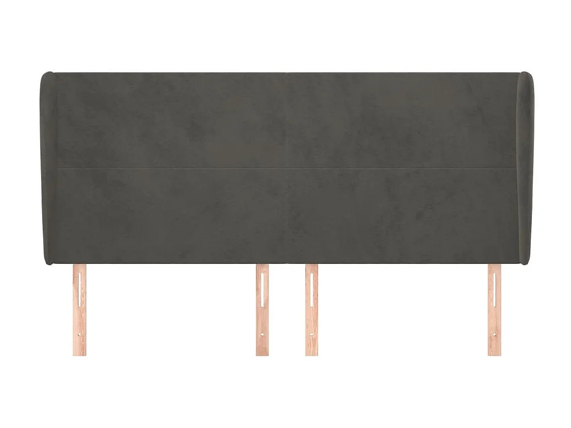 Cabeceira com orelhas Cinza escuro 203x23x118/128 cm Veludo