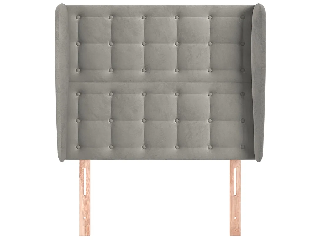 Tête de lit avec oreilles Gris clair 93x23x118/128 cm Velours