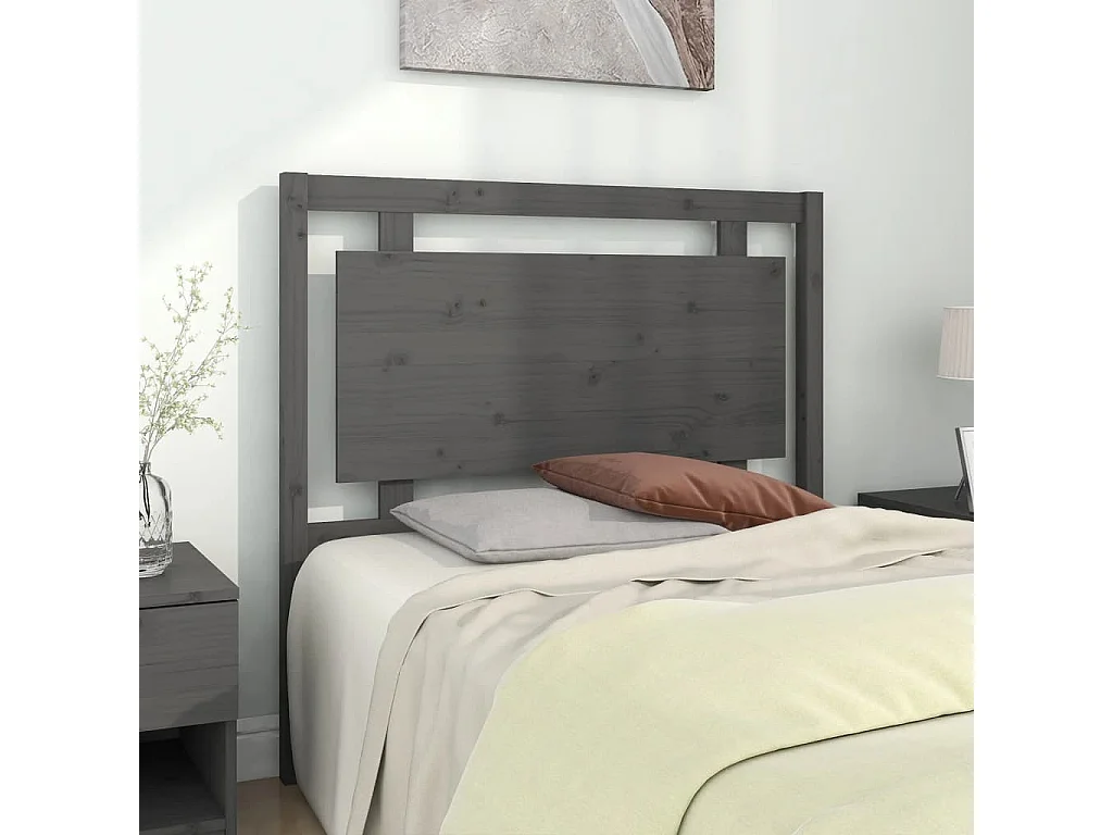 Cabeceira Cinza 105,5x4x100 cm Madeira maciça de pinho