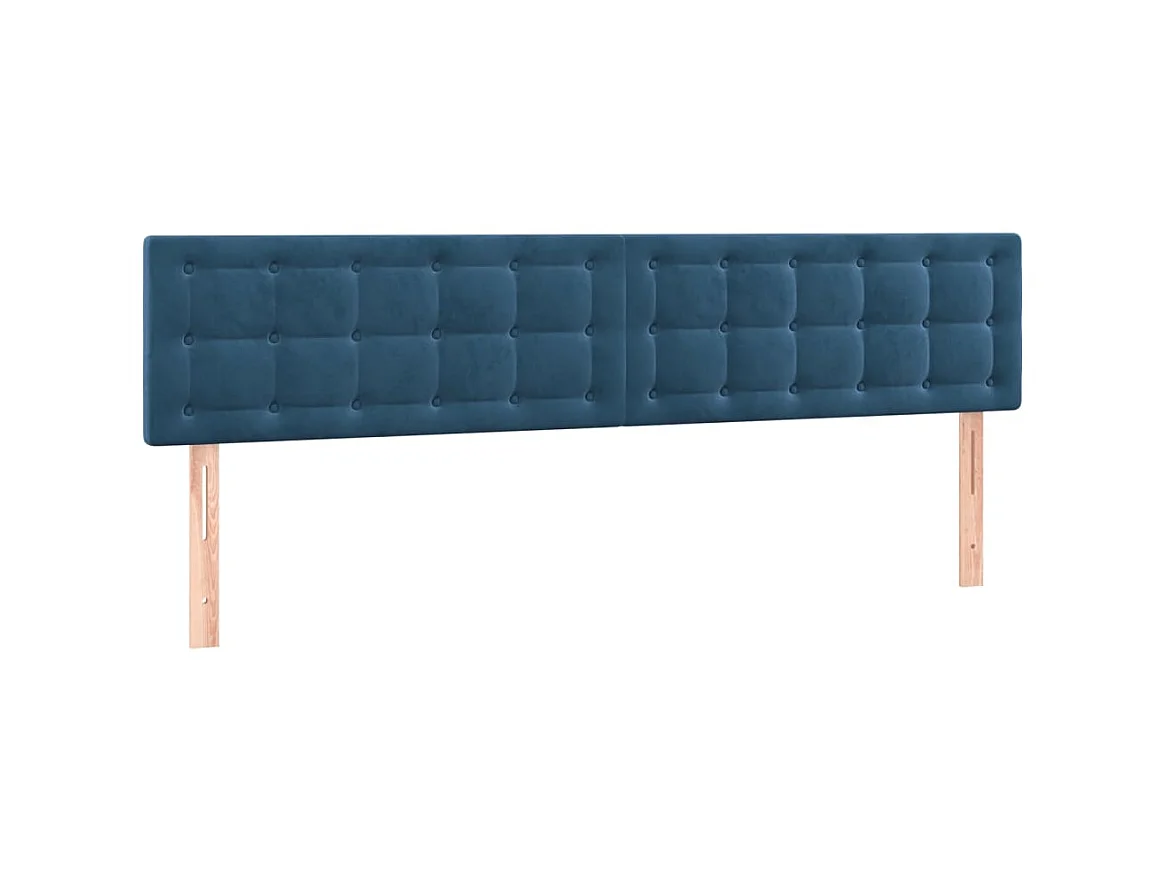 Têtes de lit 2 pcs Bleu foncé 100x5x78/88 cm Velours