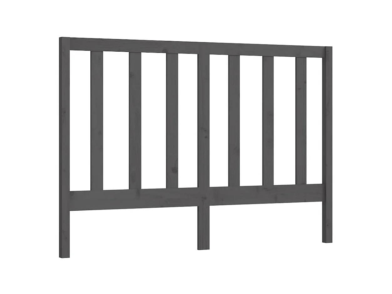 Hoofdbord Grijs 126x4x100 cm Massief grenenhout