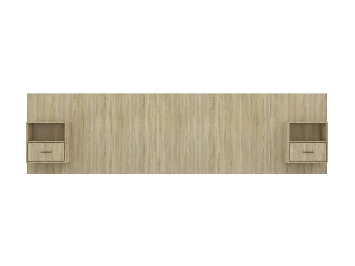 Testiera con armadietti Rovere Sonoma Multistrato