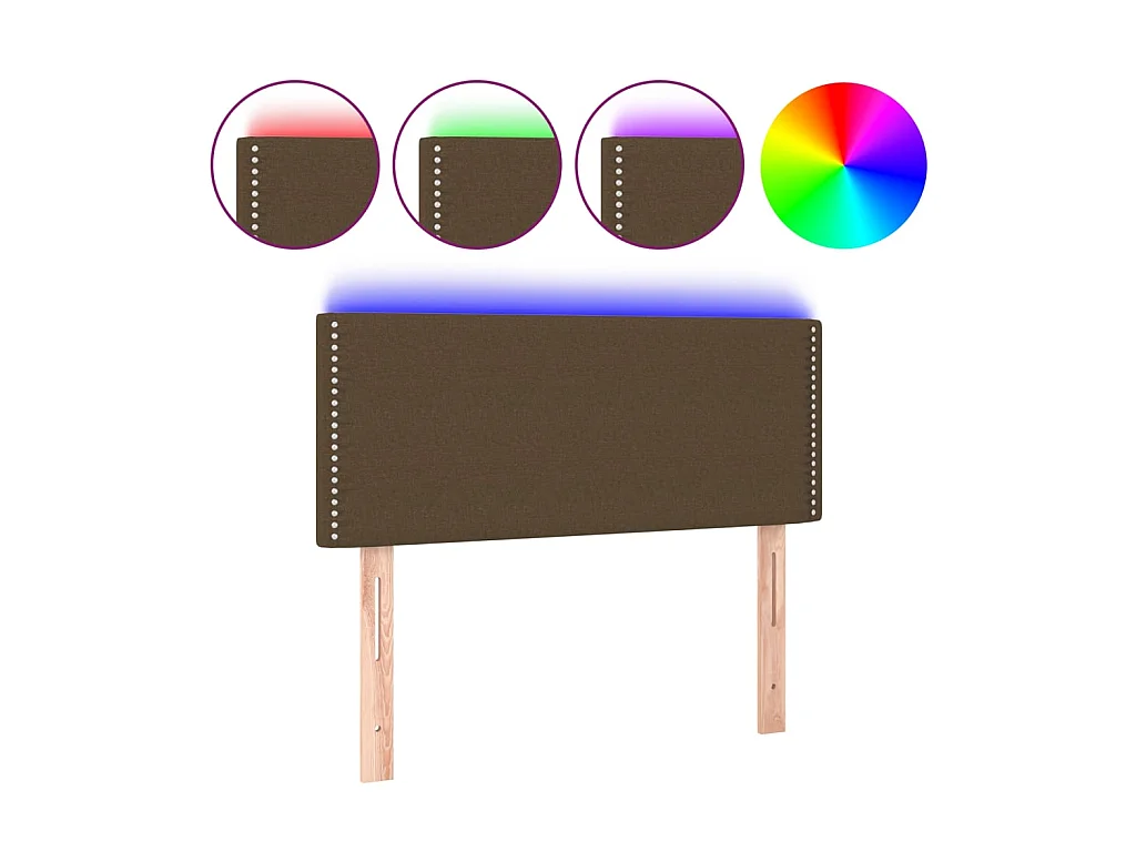 Tête de lit à LED Marron Foncé 100x5x78/88 cm Tissu