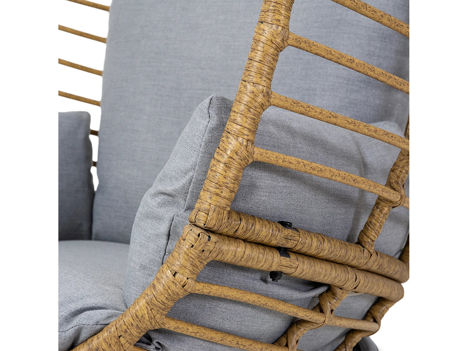 Fauteuil oeuf inclinable en résine tressée - Gris naturel - YOGI - YOGI