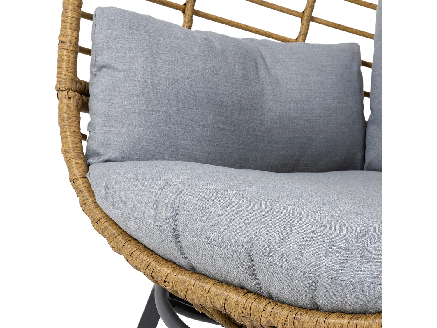 Fauteuil oeuf inclinable en résine tressée - Gris naturel - YOGI - YOGI