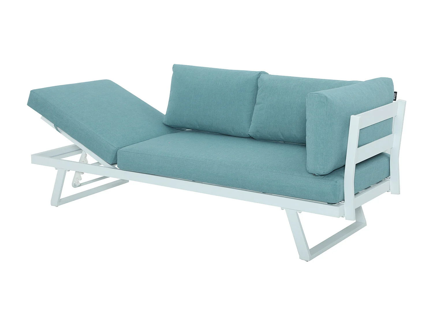 Salon de jardin fonctionnel modulable en aluminium design - blanc vert - HELIOS