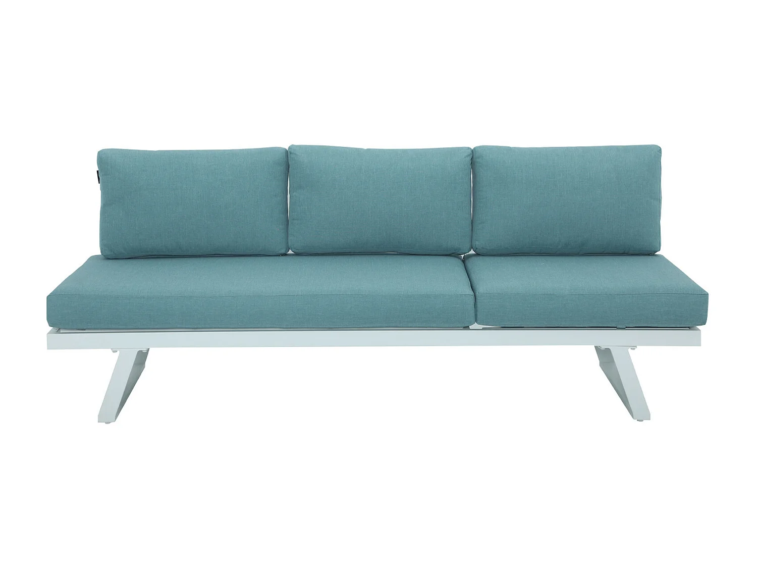 Salon de jardin fonctionnel modulable en aluminium design - blanc vert - HELIOS