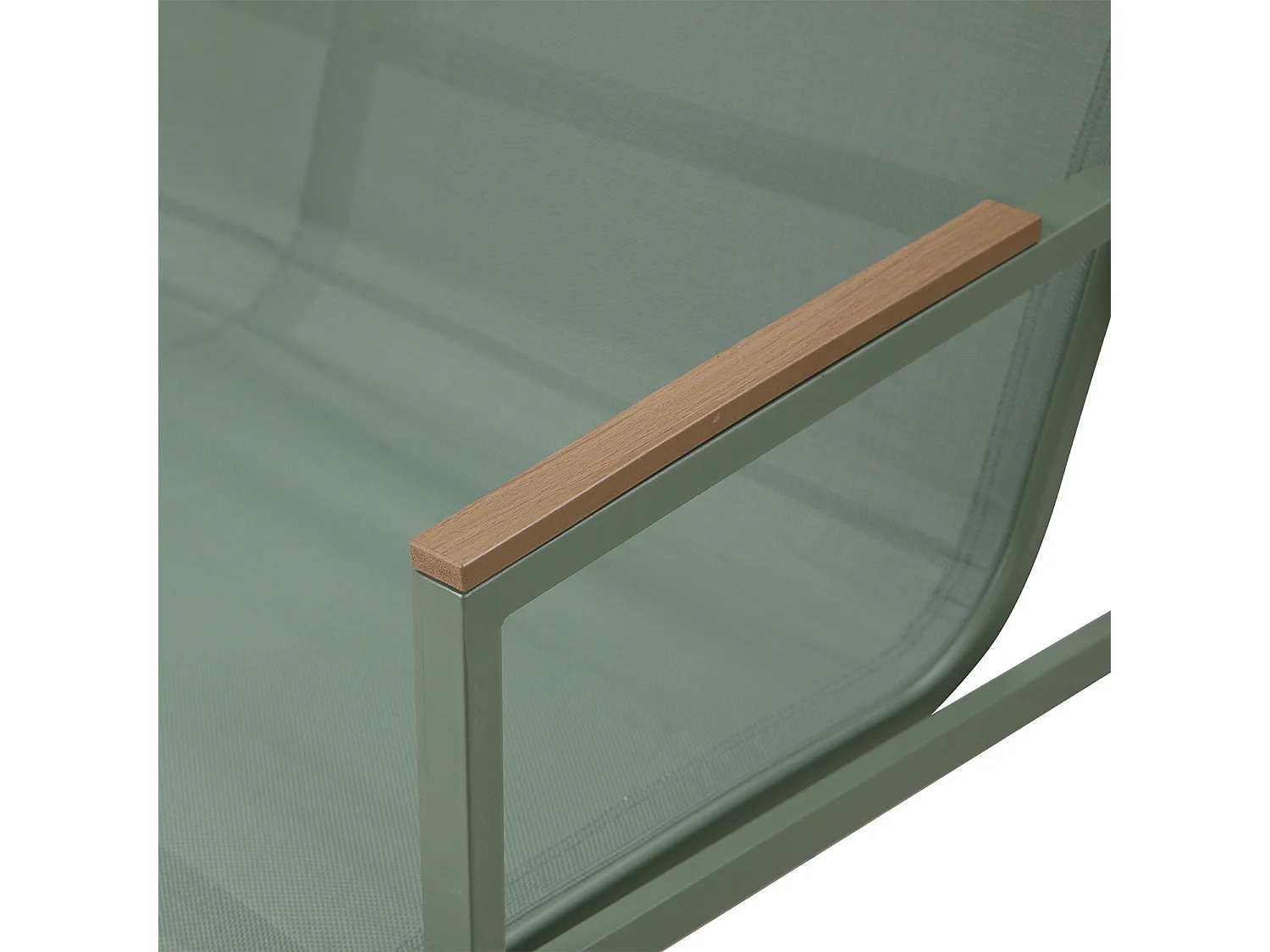 Salon de jardin en acier et textilène - Ensemble 4 places - Vert - CAMILLE