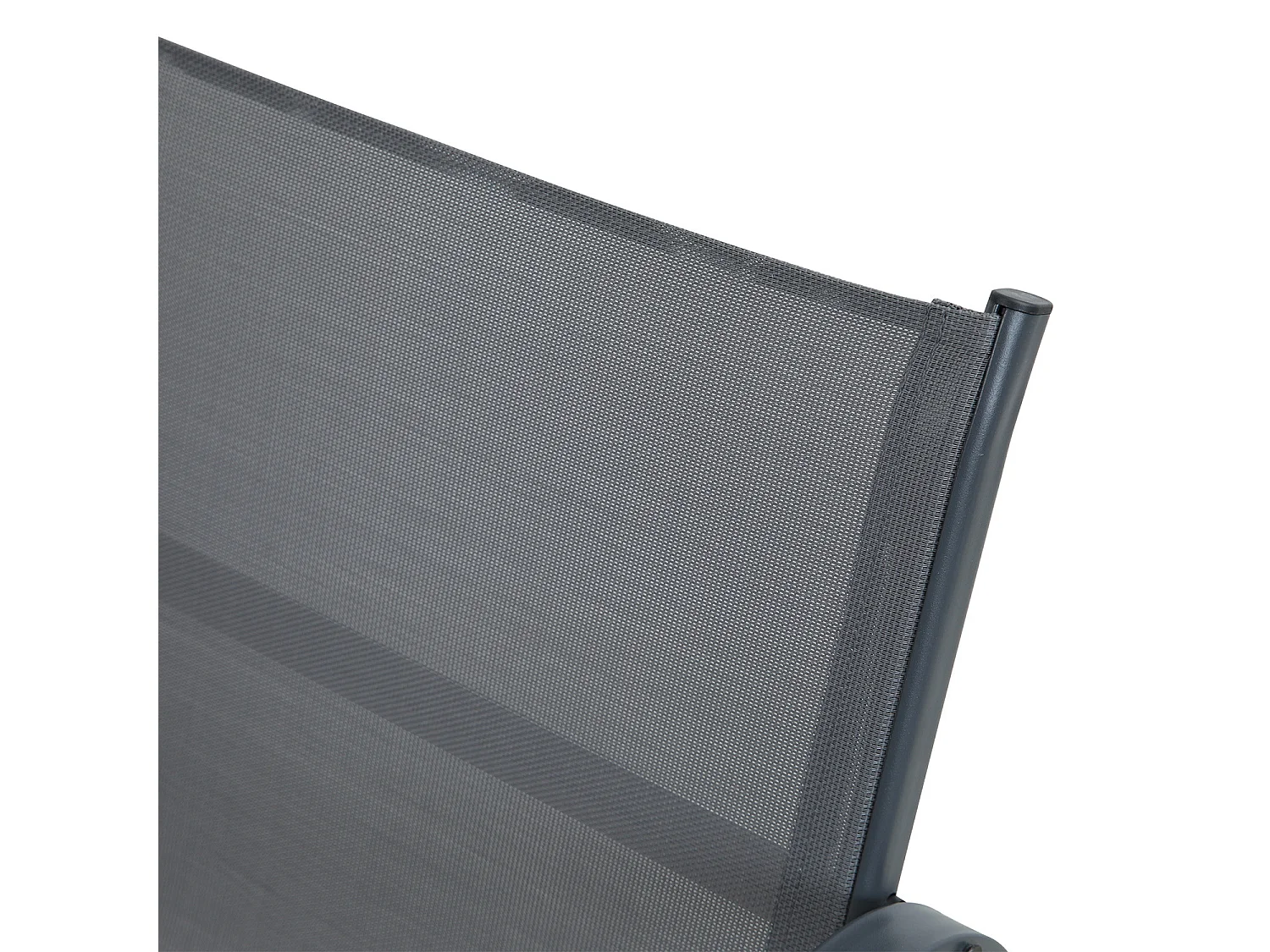 Salon de jardin en acier et textilène - Ensemble 4 places - Gris - CAMILLE