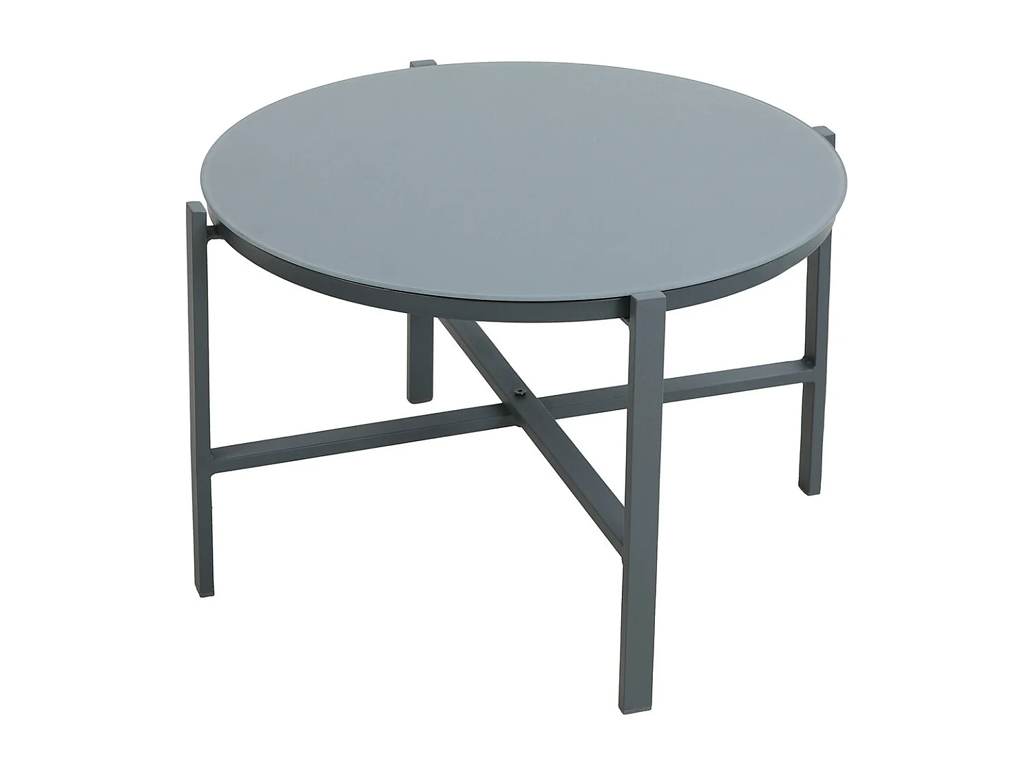 Salon de jardin en acier et textilène - Ensemble 4 places - Gris - CAMILLE