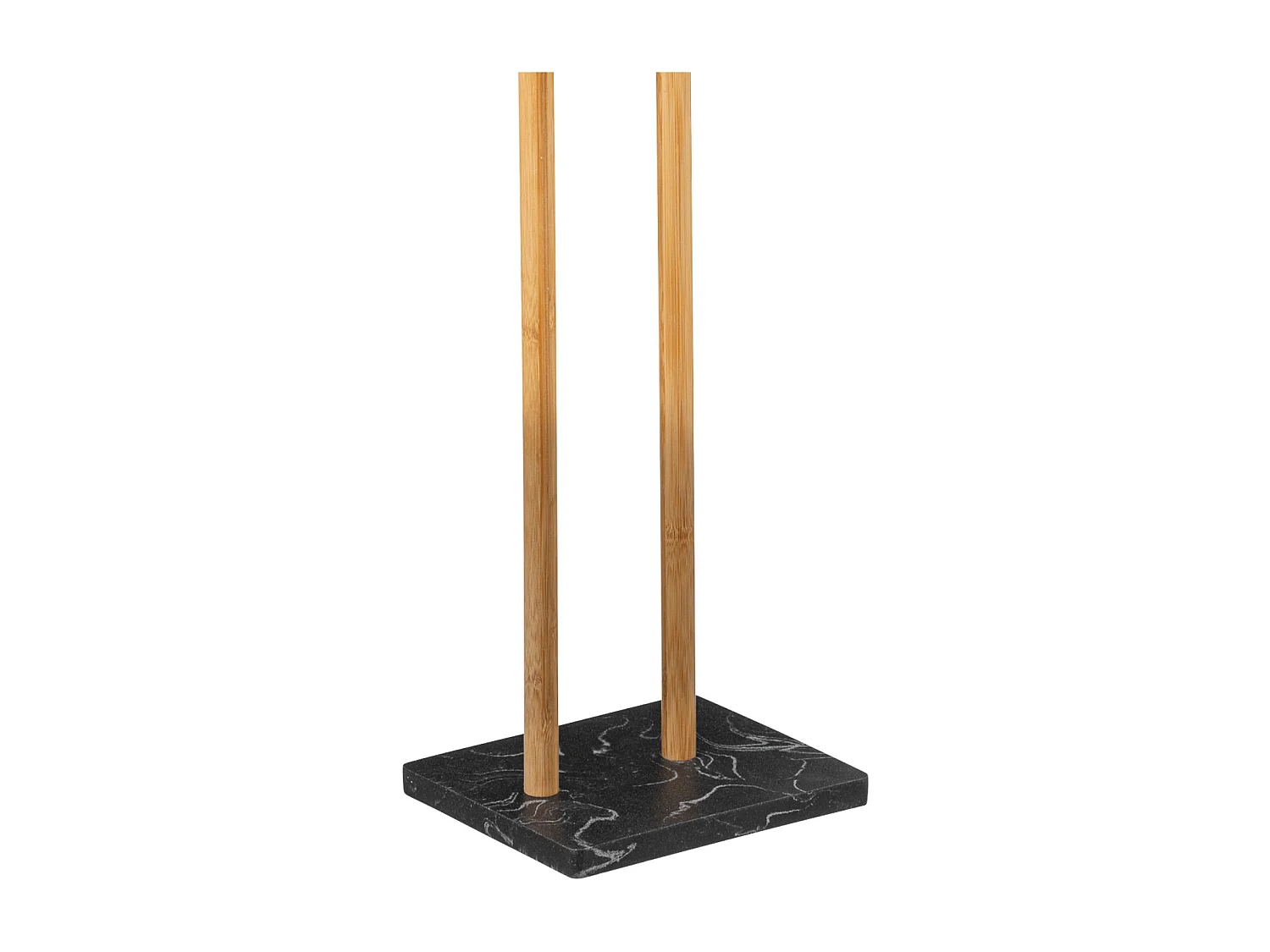 Dérouleur papier toilette WC avec réserve en Bambou et résine Noir marbré H 78 cm